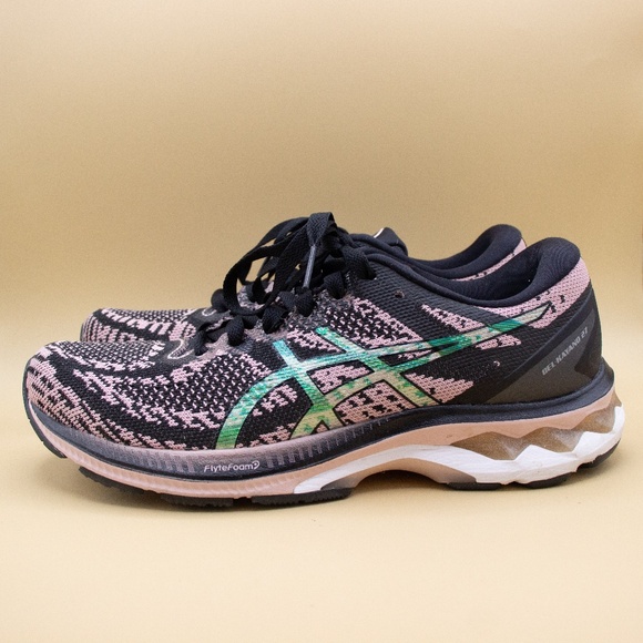 ASICS GEL-Kayano 27 Black Ginger Peach Running Shoes 1012A864 Women's Size 9.5 - Picture 1 of 8